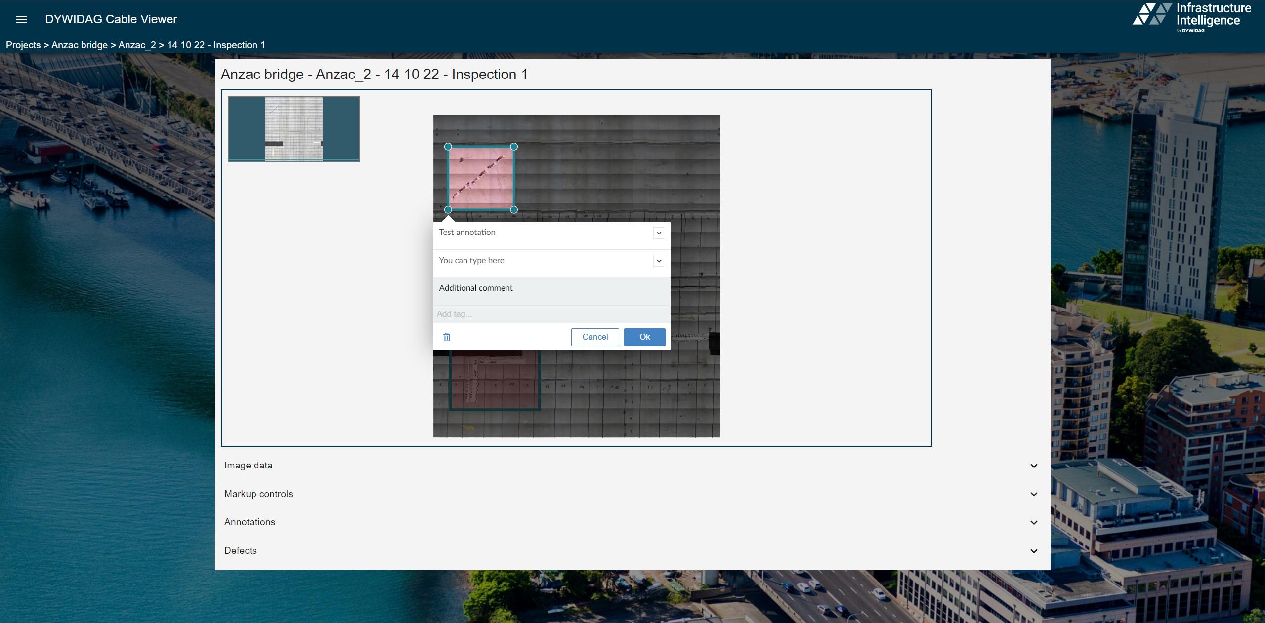 Annotations provided in the frontend